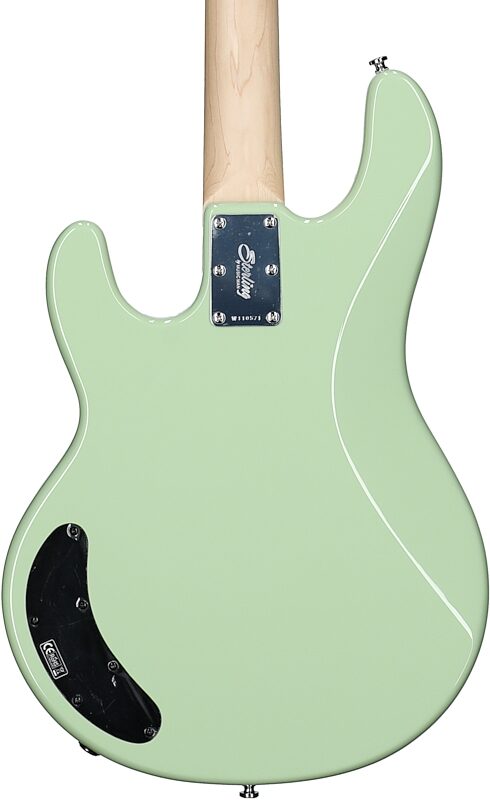 open zoom image for Sterling Intro Series StingRay Electric Bass, Misty Green, Ebony Fretboard, Body Straight Back
