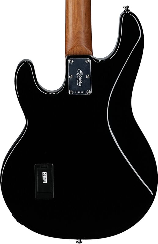 open zoom image for Sterling by Music Man StingRay RAY34 Electric Bass, Black, Rosewood Fretboard, Body Straight Back