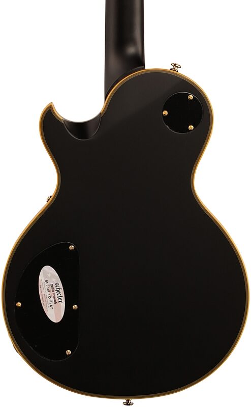 open zoom image for Schecter Solo II Custom Electric Guitar, Aged Black Satin, Gold Hardware, Body Straight Back