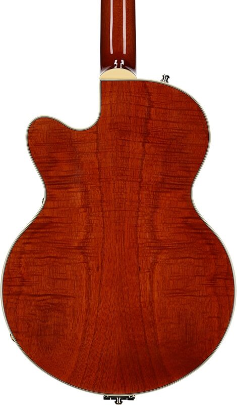 open zoom image for Gretsch Limited Edition Electromatic Broadkaster Center Block Jr. Electric Guitar, Flame Okoume, Body Straight Back