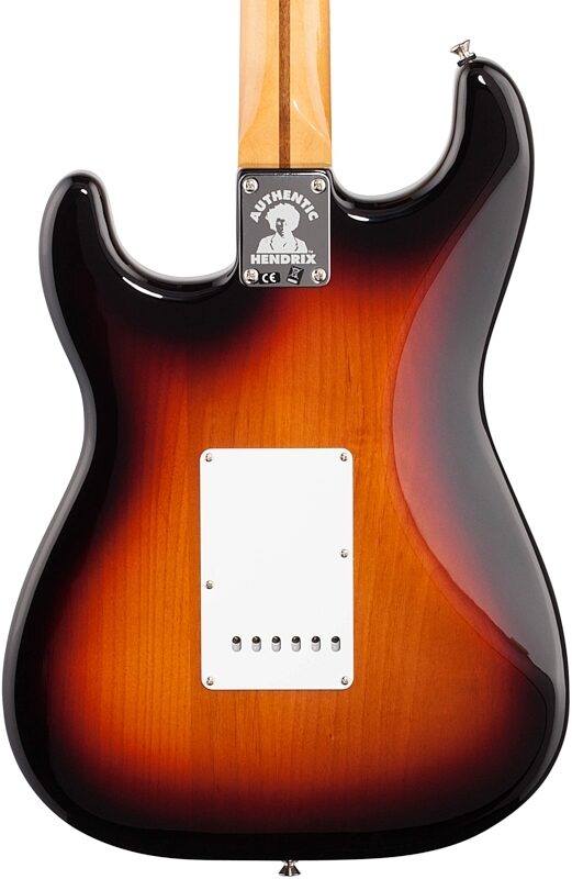 open zoom image for Fender Jimi Hendrix Stratocaster Electric Guitar, 3-Color Sunburst, Body Straight Back