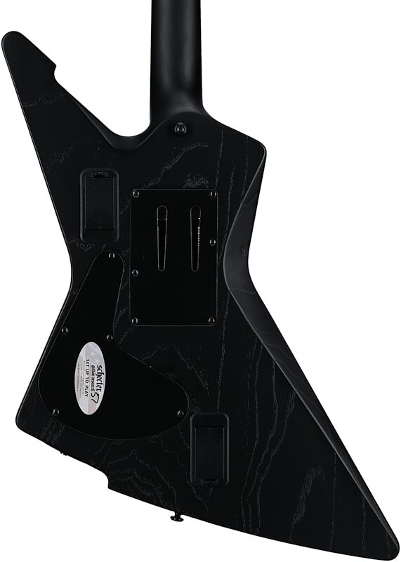 open zoom image for Schecter Jake Pitts E-1 FR-S Electric Guitar, Satin Black Open Pore, Body Straight Back