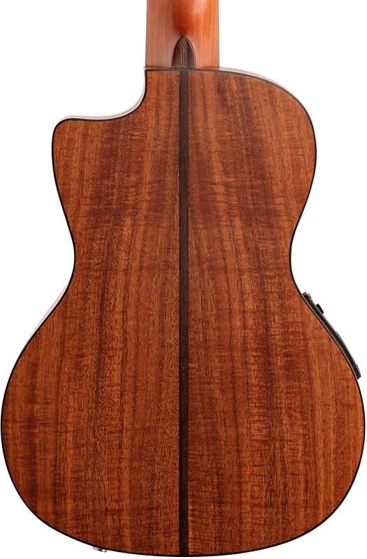 open zoom image for Luna High Tide Concert Koa Acoustic-Electric Ukulele (with Gig Bag), New, Body Straight Back