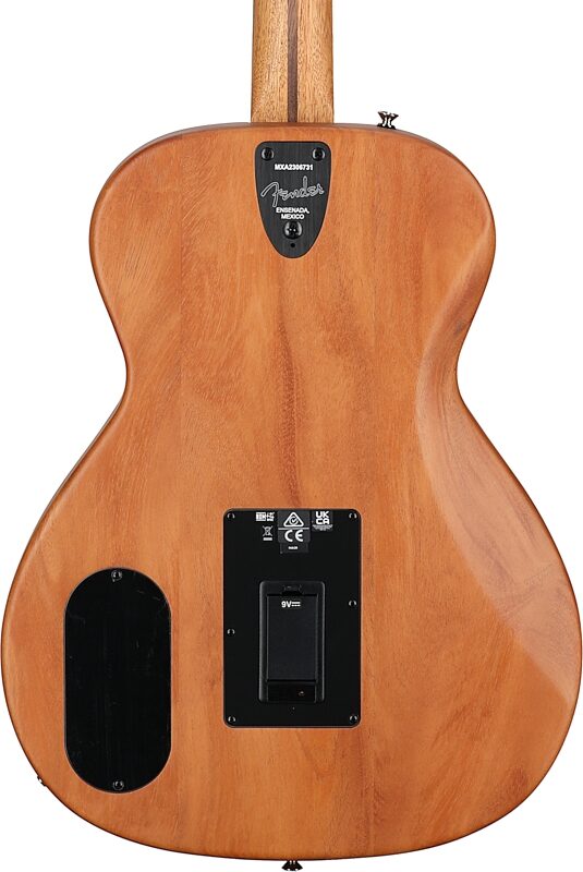 open zoom image for Fender Highway Parlor Thinline Acoustic-Electric Guitar (with Gig Bag), Natural, Solid Mahogany Top, Back, and Sides, Body Straight Back