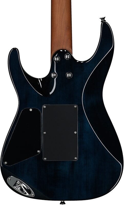 open zoom image for Charvel Pro-Mod Plus Dinky DK24 HSS 2PT QM Electric Guitar (with Gig Bag), Blue Curacao, Open Box (Very Good), Body Straight Back