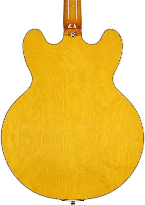 open zoom image for Epiphone Sheraton Semi-Hollowbody Electric Guitar (with Gig Bag), Natural, with Gold Hardware, Body Straight Back