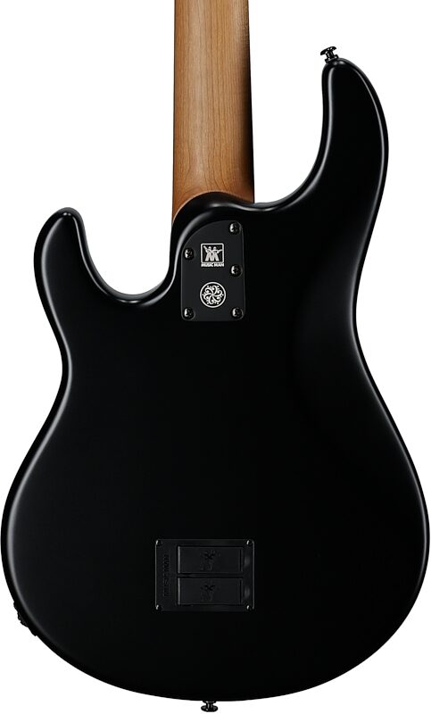 open zoom image for Ernie Ball Music Man DarkRay 5 Electric Bass Guitar (with Softshell Case), Stealth Black, Ebony Fretboard, Body Straight Back