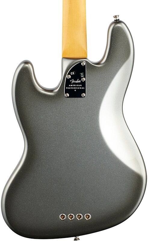 open zoom image for Fender American Professional II Jazz Bass, Rosewood Fingerboard (with Case), Mercury, Open Box (Very Good), Body Straight Back