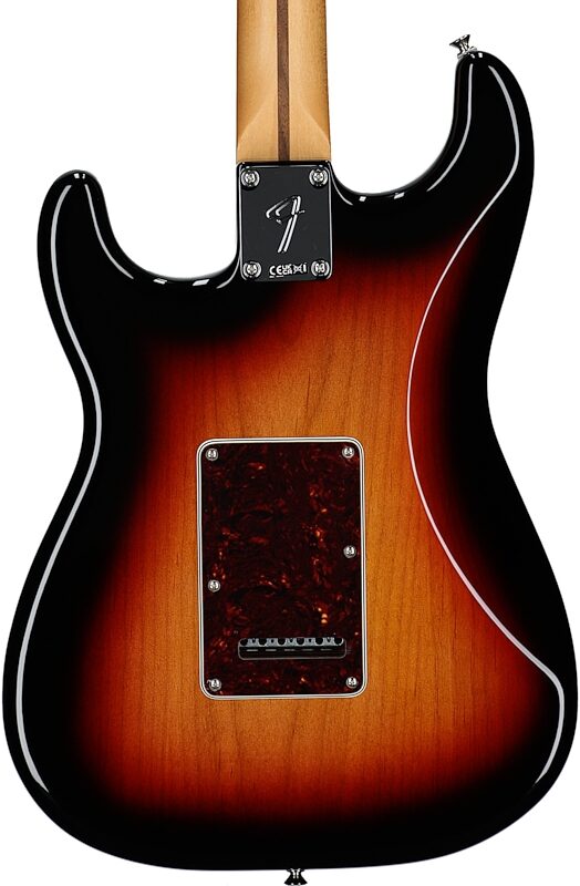 open zoom image for Fender Player II Modified HSS Stratocaster Electric Guitar, Maple Fingerboard (with Gig Bag), 3-Color Sunburst, Open Box (Very Good), Body Straight Back