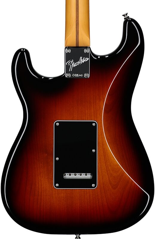 open zoom image for Fender American Professional Classic Stratocaster HSS Electric Guitar, Maple Fingerboard (with Gig Bag), 3-Color Sunburst, Body Straight Back