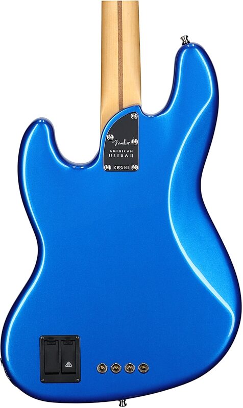 open zoom image for Fender American Ultra II Jazz Electric Bass, with Ebony Fingerboard (with Case), Noble Blue, Body Straight Back