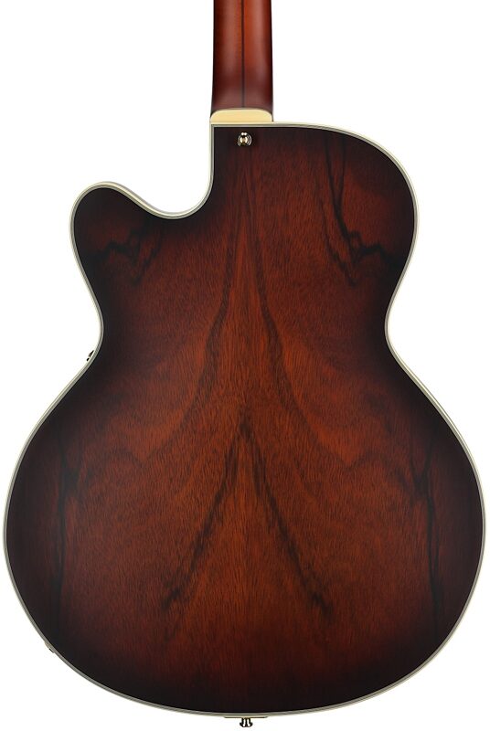 open zoom image for D'Angelico Deluxe 59 Hollowbody Electric Guitar, Satin Brown Burst, Body Straight Back