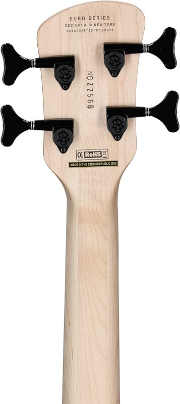 open zoom image for Spector Euro4 LX Bolt-On Bass Guitar (with Gig Bag), Natural Sunburst Matte, Serial Number ]C121NB22566, Headstock Straight Back