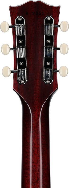 open zoom image for Gibson Custom 1958 Les Paul Junior Double Cut Reissue Electric Guitar (with Case), Cherry, Serial Number 85351, Headstock Straight Back