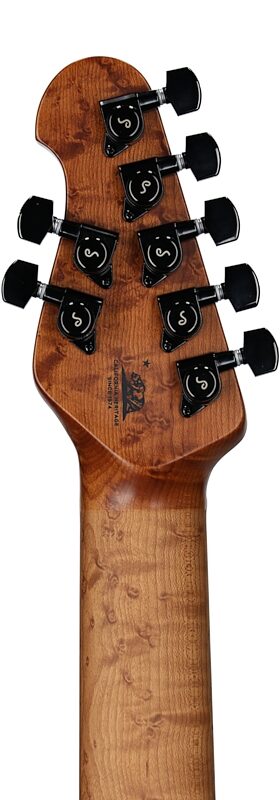 open zoom image for Ernie Ball Music Man Petrucci JP157 Electric Guitar (with Case), Amber Waves Quilt, Maple Fretboard, Serial Number K06490, Headstock Straight Back