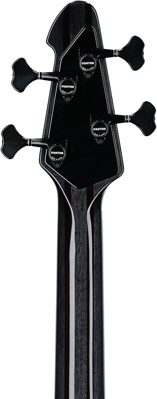 open zoom image for Peavey Cirrus 4 Flame Maple Electric Bass (with Case), Transparent Black, Serial Number 0ARCFB1000047, Headstock Straight Back