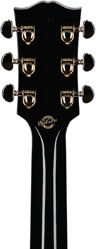 open zoom image for Gibson Hummingbird Custom Acoustic-Electric Guitar (with Case), Ebony, Serial Number 21615033, Headstock Straight Back