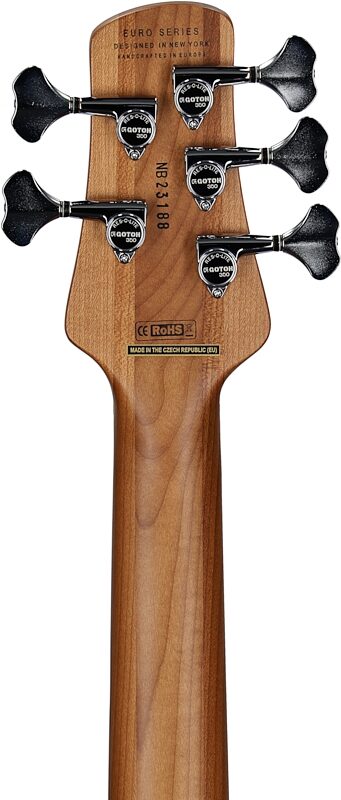 open zoom image for Spector Euro 5 RST Electric Bass, 5-String (with Gig Bag), Zebrawood Natural Matte, Serial Number 1NB23188, Headstock Straight Back