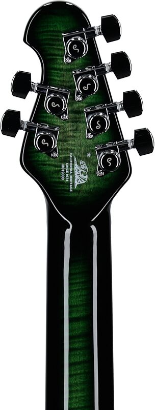 open zoom image for Ernie Ball Music Man John Petrucci Majesty 6 BFR Electric Guitar, Malachite, Serial Number M019000, Headstock Straight Back