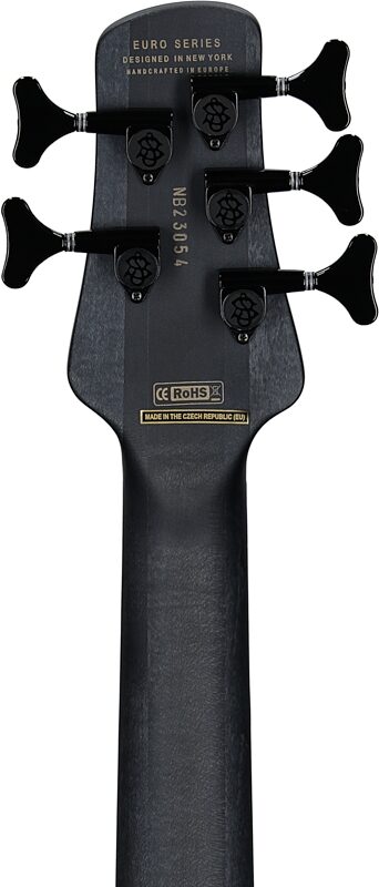 open zoom image for Spector Euro5 LX Electric Bass, 5-String (with Gig Bag), Black Stain Matte, Serial Number ]C121NB23054, Headstock Straight Back