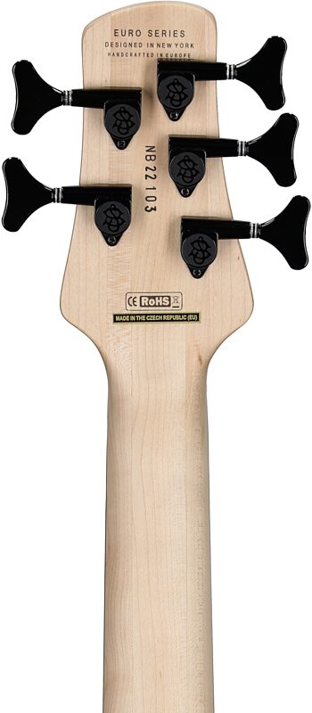 open zoom image for Spector Euro 5 LX Bass Guitar (with Gig Bag), Black Satin Matte, Serial Number ]C121NB22103, Headstock Straight Back