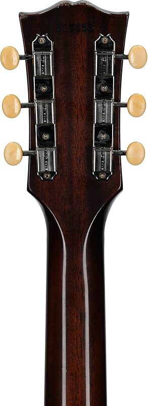 open zoom image for Gibson Custom Shop 1963 SG Junior Reissue Electric Guitar, Vintage Sunburst, Serial Number 505653, Headstock Straight Back