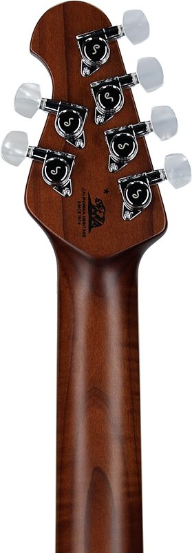 open zoom image for Ernie Ball Music Man JP15 Baritone BFR Electric Guitar (with Case), Cherry Creamsicle, Serial Number D01404, Headstock Straight Back