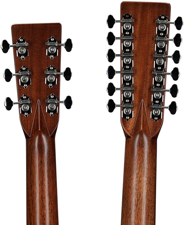 open zoom image for Martin Grand J-28E Double-Neck Acoustic-Electric Guitar, Natural, Serial Number M3006686, Headstock Straight Back