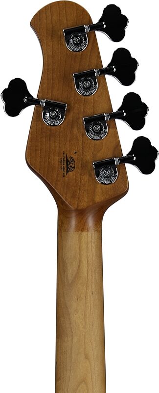 open zoom image for Ernie Ball Music Man StingRay 5 Special HH Electric Bass (with Case), Translucent Orange, Rosewood Fretboard, Serial Number K10330, Headstock Straight Back