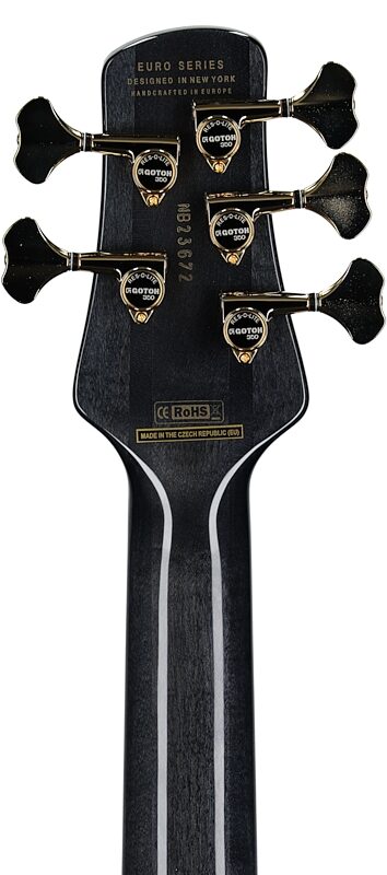 open zoom image for Spector Euro 5 Custom Bass Guitar (with Gig Bag), Natural Black Burst Gloss, Serial Number ]C121NB23672, Headstock Straight Back