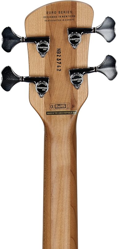 open zoom image for Spector Euro 4 RST Electric Bass (with Gig Bag), Zebrawood, Serial Number 211NB23742, Headstock Straight Back