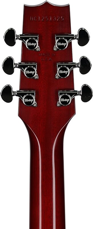 open zoom image for Heritage Custom Core H-535 Semi-Hollowbody Electric Guitar (with Case), Dark Cherry Sunburst, Serial Number HC1251325, Headstock Straight Back