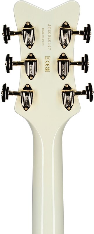 open zoom image for Gretsch G6134T58 Vintage Select 58 Electric Guitar (with Case), Penguin White, Serial Number JT26020447, Headstock Straight Back