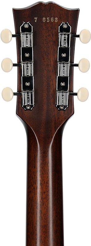 open zoom image for Gibson Custom 1957 Les Paul Junior Reissue Electric Guitar (with Case), Vintage Sunburst, Serial Number 76563, Headstock Straight Back