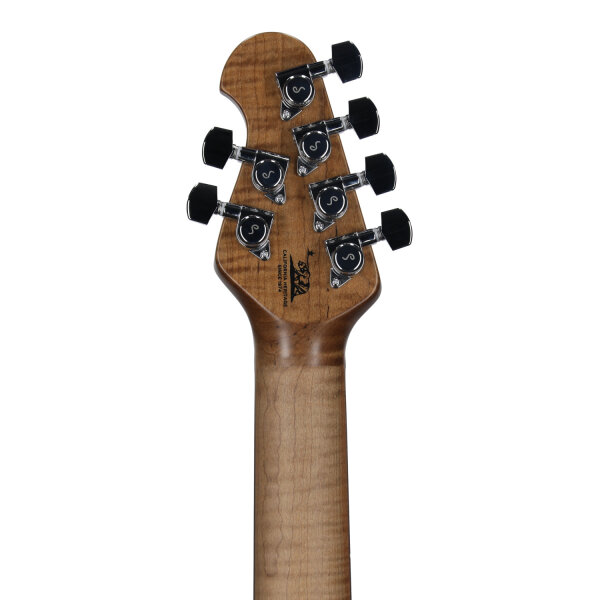 open zoom image for Ernie Ball Music Man Steve Morse Signature Electric Guitar (with Mono Soft Case), Blue Burst, with Mono Bag, Serial Number H08901, Headstock Straight Back