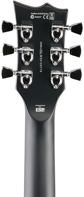 open zoom image for ESP LTD EC-1000 EverTune BB Electric Guitar, Black Satin, Headstock Straight Back