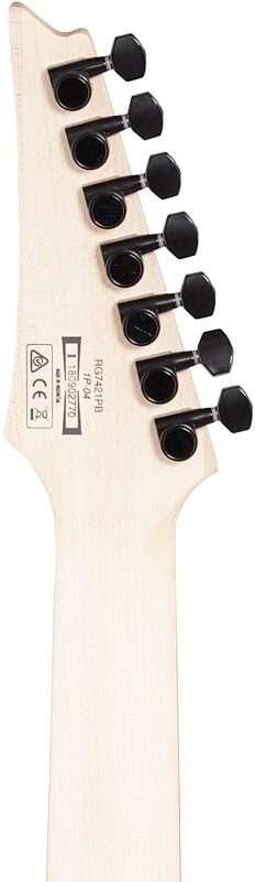 open zoom image for Ibanez RG7421PB Electric Guitar, 7-String, Sapphire Blue Flat, Headstock Straight Back