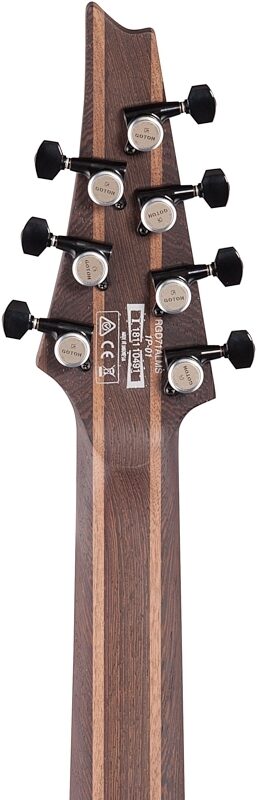 open zoom image for Ibanez RGD71ALMS Axion Label Electric Guitar, 7-String, Black Aurora Burst, Headstock Straight Back