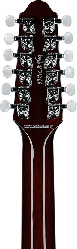 open zoom image for Reverend Airwave 12 Electric Guitar, 12-String, Black Spark, Headstock Straight Back