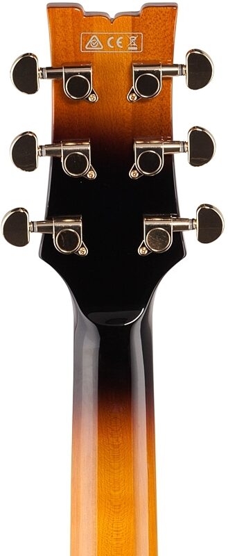 open zoom image for Ibanez JSM10 Semi-Hollowbody Electric Guitar (with Case), Vintage Yellow Sunburst, Headstock Straight Back