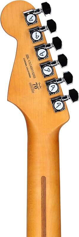 open zoom image for Fender American Ultra II Stratocaster HSS Electric Guitar, Ebony Fingerboard (with Case), Noble Blue, Headstock Straight Back