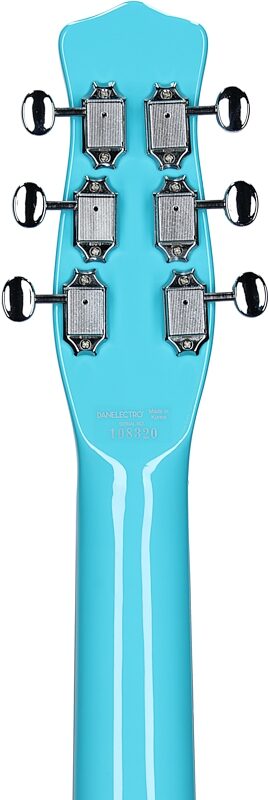 open zoom image for Danelectro '59 MOD NOS Electric Guitar, Baby Come Back Blue, Headstock Straight Back