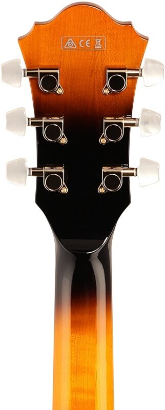 open zoom image for Ibanez GB10SE George Benson Electric Guitar (with Case), Brown Sunburst, Headstock Straight Back