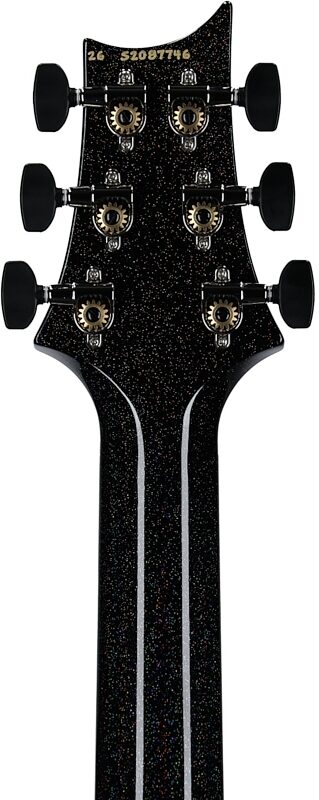 open zoom image for PRS Paul Reed Smith S2 Vela HHT Tremolo Electric Guitar (with Gig Bag), Black Rainbow Holoflake, Headstock Straight Back