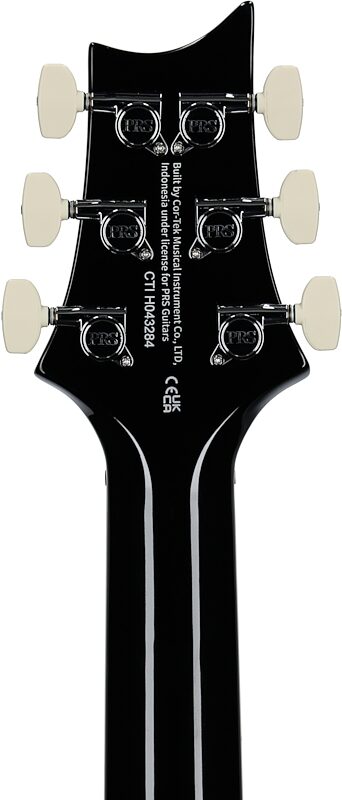 open zoom image for PRS Paul Reed Smith SE Custom 24 Quilt Top Electric Guitar (with Gig Bag), Teal Black, Headstock Straight Back