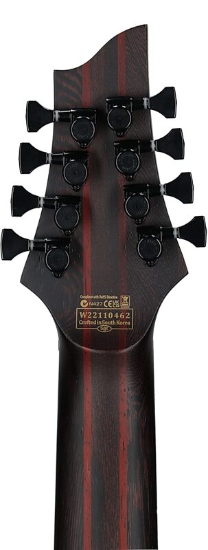 open zoom image for Schecter John Browne Tao-8 Electric Guitar, Transparent Purple, Open Box (Very Good), Headstock Straight Back