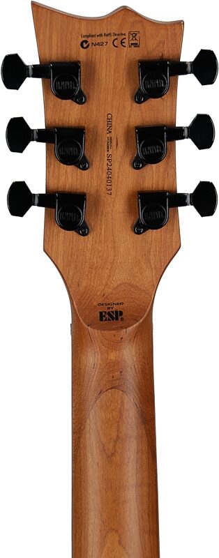 open zoom image for ESP LTD EC-200DX FM Electric Guitar, Charcoal Burst, Headstock Straight Back
