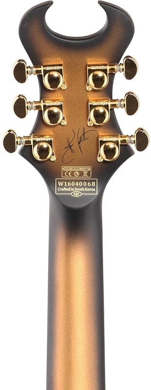 open zoom image for Schecter Synyster Gates Custom S Electric Guitar, Satin Goldburst, Headstock Straight Back