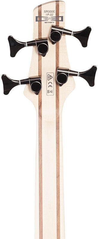 open zoom image for Ibanez SR300E Electric Bass, Iron Pewter, Headstock Straight Back