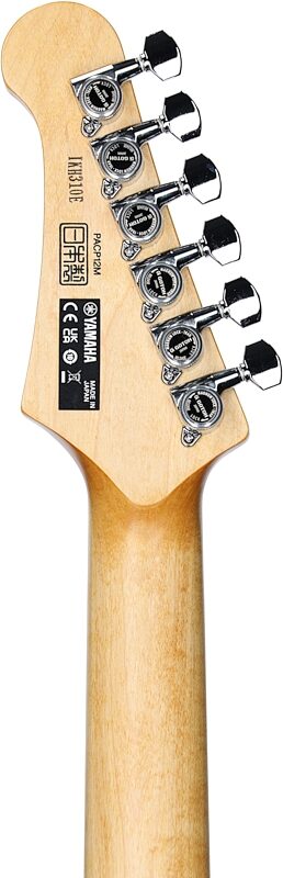open zoom image for Yamaha Pacifica Professional PACP12M Electric Guitar, Maple Fretboard (with Case), Black Metallic, Headstock Straight Back